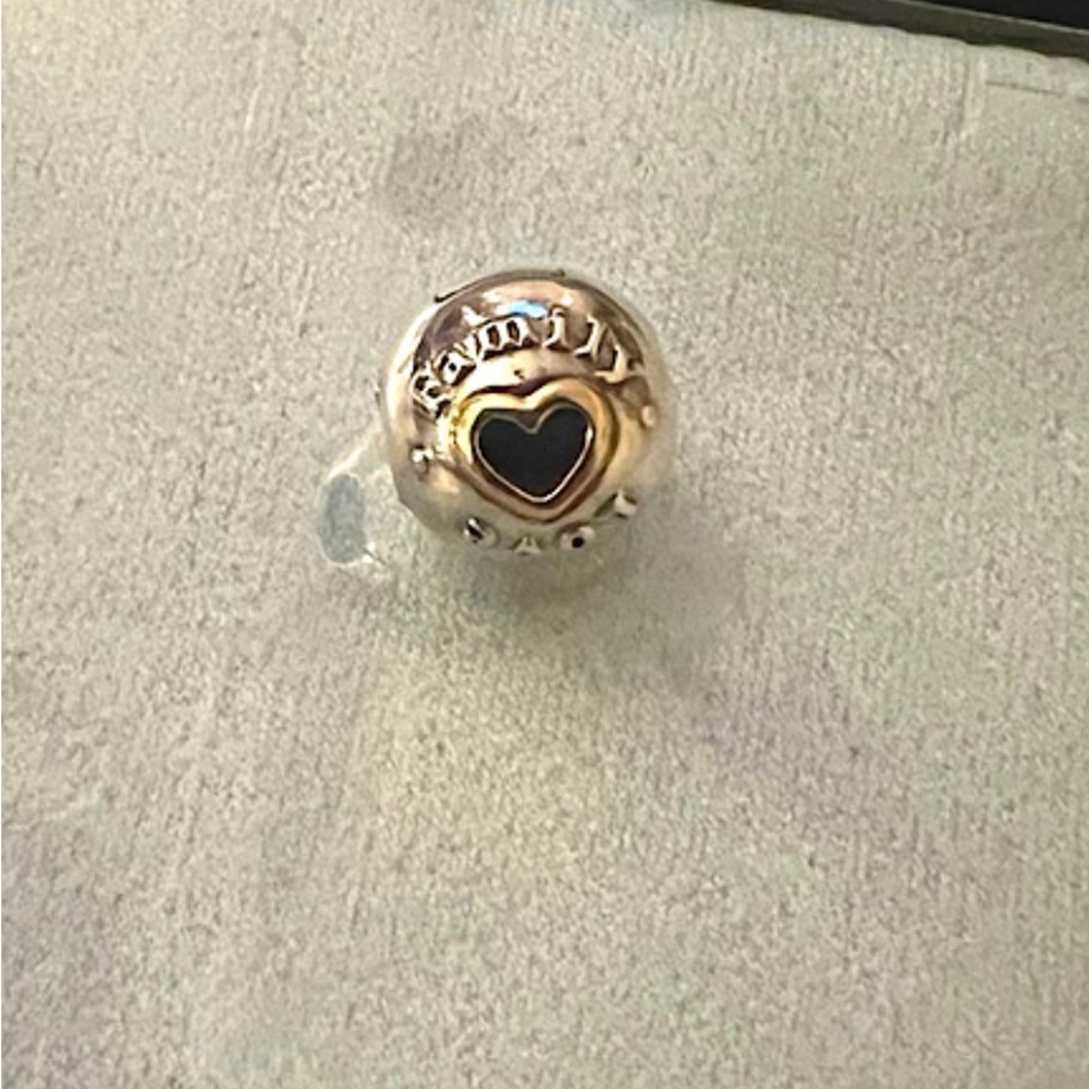 Pandora Family & Love Two Tone Clip 14k Heart on 925